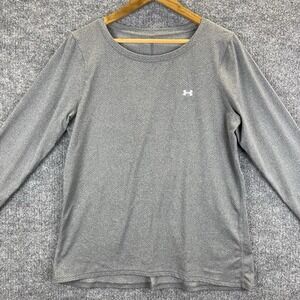 Under Armour Shirt Women's Gray Heatgear Compression Athletic Size Tag Missing
